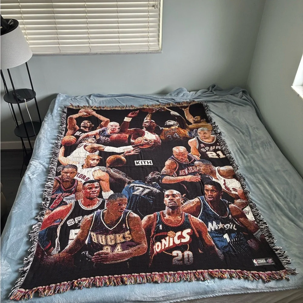 Kith Black Multi NBA Legends Tapestry NWT Rare